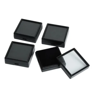 

De Bijoux 35pcs Black Earring Studs,Jewelry Trinket Plastic Display Case Box Showcase Tray,Party Gift Box Favor Boxes 1.18x1.18"