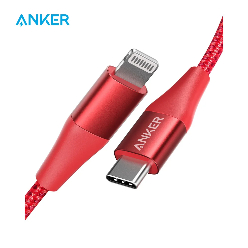 Pаспродажа Anker font b USB b font C к кабелю Lightning, Apple Mfi Сертифицированный, power line + II нейлоновая оплетка, для iPhone X XS XR и т. Д., поддерживает доставку питания
