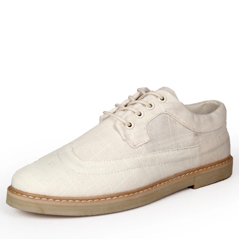 white Lona Green De Verão Das Moda Homem Condução Jovem Laço Sapatos Sapatas Top Tecido brown Brogue Baixo Casuais Algodão Brockden TwqxzUIF
