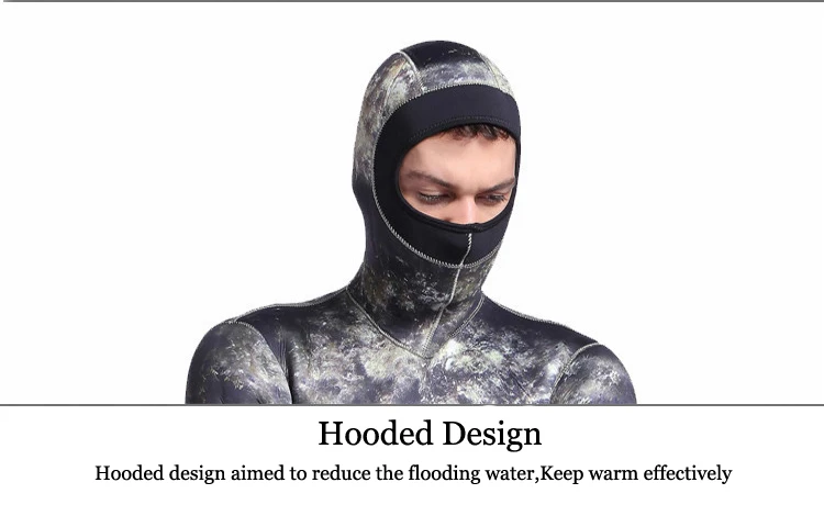 SBART Camo 5mm Men Neoprene Wetsuits Underwater Warm Hooded Spearfishi –  Doowear