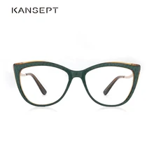 Ацетатные женские оправы Оптические линзы для очков Женские близорукие зелёные оправы модный тред очки#9015