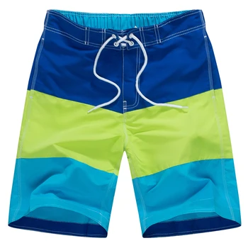 

Summer Mens Shorts Casual Quick Dry Bermuda Beach Board Shorts Men Blue Green White Striped Male Boardshorts Brand Pocket Print