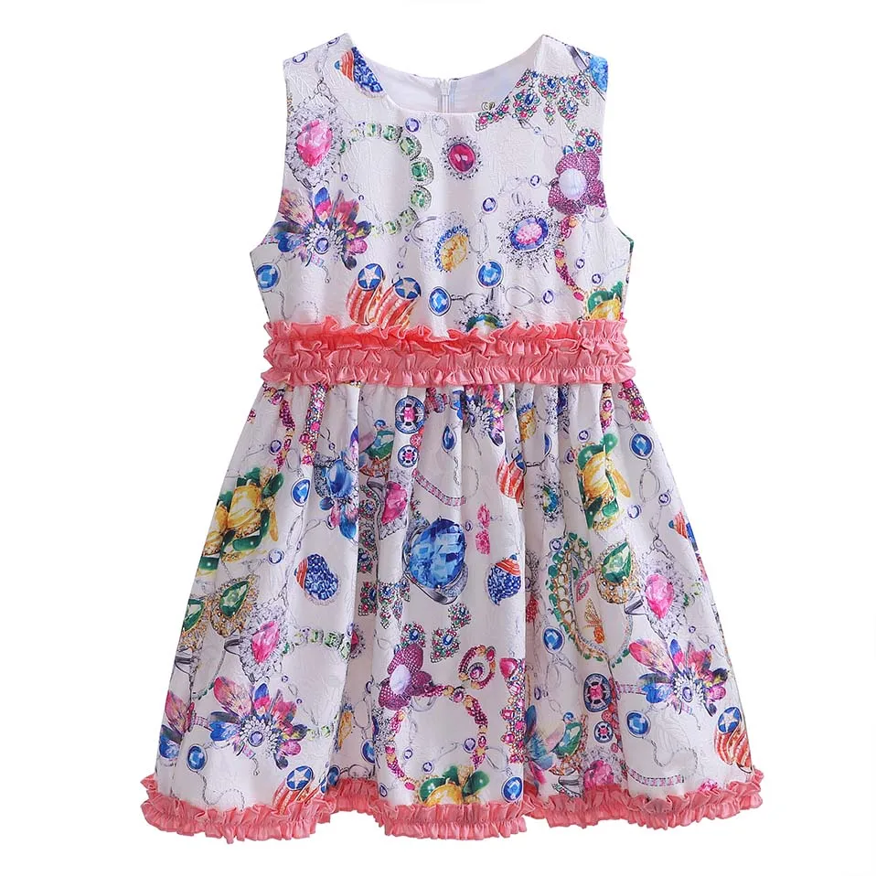 Pettigirl Summer Toddler Girl Sleeveless Dress Pattern Printed Dress