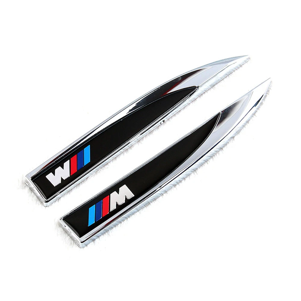 

Aliauto 2 x Car-Styling ///M Logo 3D Sticker Blade Fender side Decle Body Decoration For BMW X1 X3 X4 X5 X6 1 3 5 7 Series