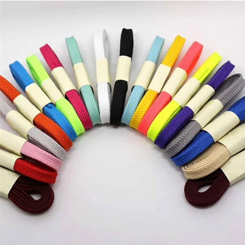 2 Pairs Thick Flat Fat Shoe Laces Double Layer Sneaker Athletic FAT Flat Wide Shoes Strings Boot Laces 0.8cm Width Shoelaces