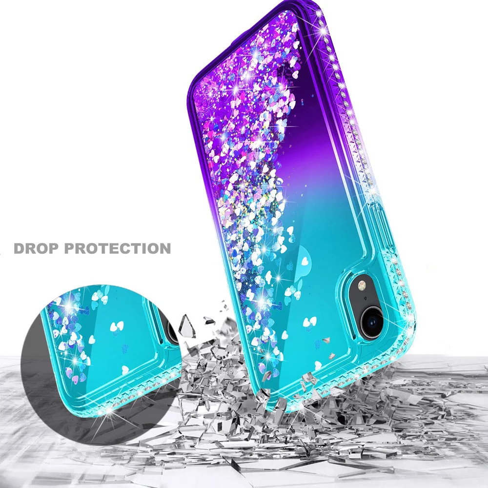 Чехол для iPhone X XR XS Max роскошный чехол с жидкостью и сыпучим песком Блестящий