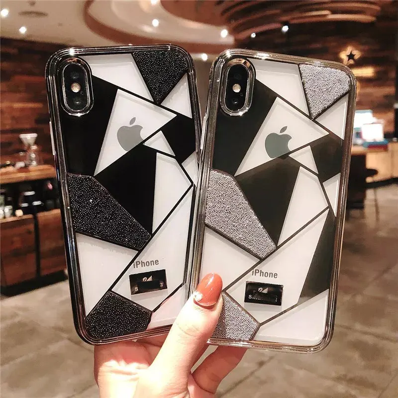 

Luxury Brand Diamond Phone Cases Cover for iphone X XR XS MAX 6 6s 7 8 Plus Case Coque iphone XR XS MAX Soft Cases