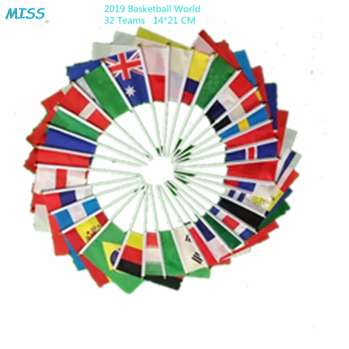 Ручные волнистые флаги с полюсом 32 стран команды Корзина мяч Слово Кубок маленький Бандер для клубных болельщиков празднования 21*14 см