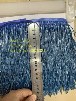 

stock 10yards/bag 7-9 cm sky blue tube tassel ribbon used for dress stage decoration YM06#