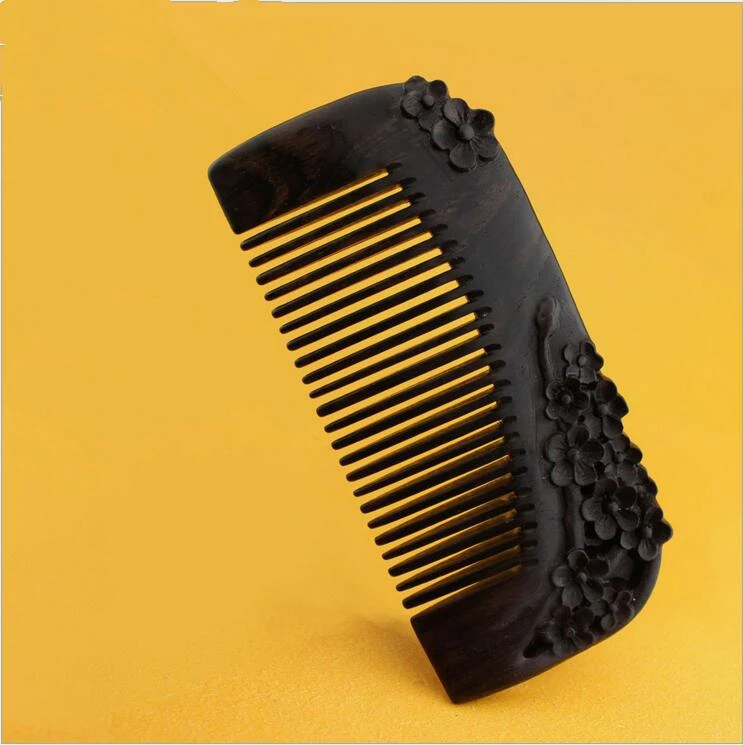 

2019 Promotion Hairbrush Hight Quality 12.5cm Real Ebony Black Comb 1 Piece Health Care Hair Styling Tools Brushes Best Gift