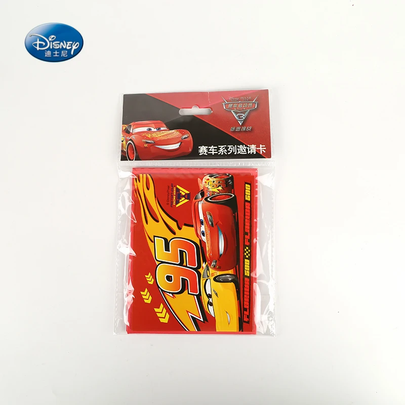 Disney Cartoon Cars 12pcs/lot Invitation Card McQueen Theme Party Kids Favor Happy Birthday Party Supplies Decoration