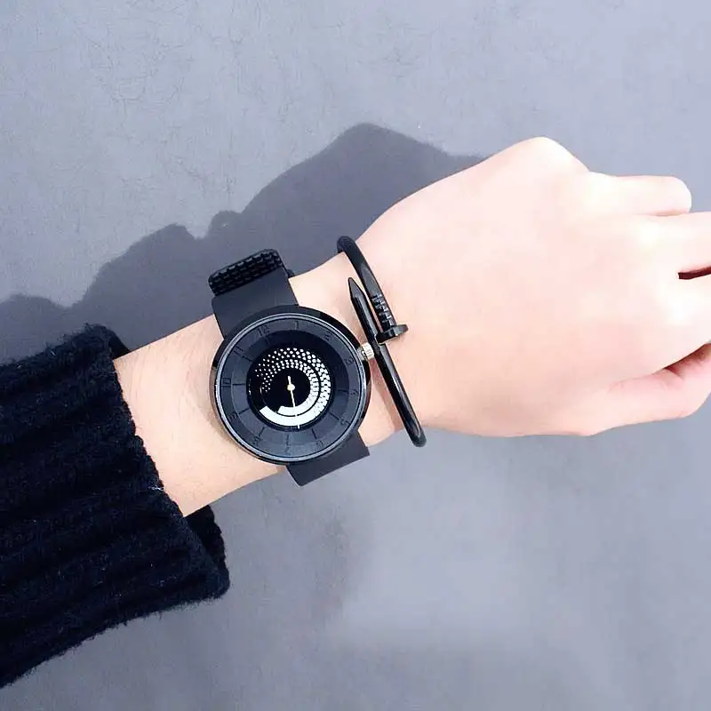 

New Creative Rotation Turntable Woman Watches Silica Gel Strap Quartz Sport Watch Female Student Fashion Relogio Masculino