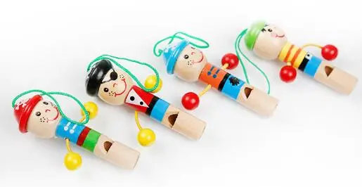 5 шт. детский деревянный игрушечный свисток Пираты музыкальные игрушки красочный брелок прекрасный инструмент игрушки музыкальный подарок для девочек мальчиков ZXH
