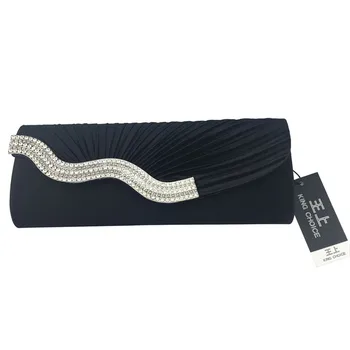 

Diamond Evening Bag Satin surface with Fold