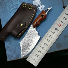 LOVOCOO мини шашлык шаблон Сталь Палисандр Ручка фиксированным лезвием кухонный нож Открытый Отдых Охота Карманный Фруктовый Нож EDC инструменты