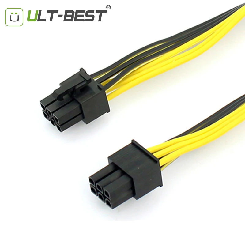 ULT-Best Cable PCI-E PCIE PCI-Express 6P Male to 6Pin Male Graphics Video Card Power Cabo 50CM BTC Extension Miner Mining Wire