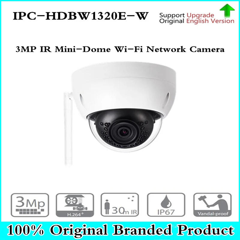 

DH 3MP IR Mini Dome WiFi Network IP Camera IPC-HDBW1320E-W Wireless Security Camera 3MP IR 30m Waterproof Camera