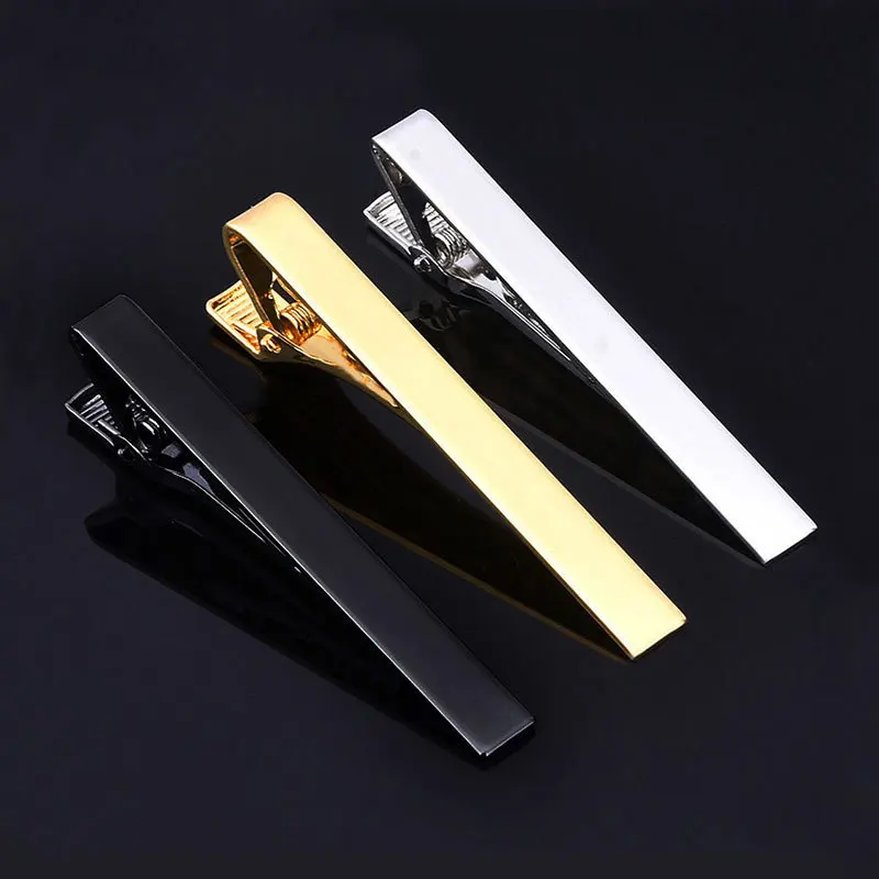 

2019 Rushed High Quality Copper) Tie Clip Men Simple Silver Gold Business Groom Marriage Fashion Vocational Security Wholesale