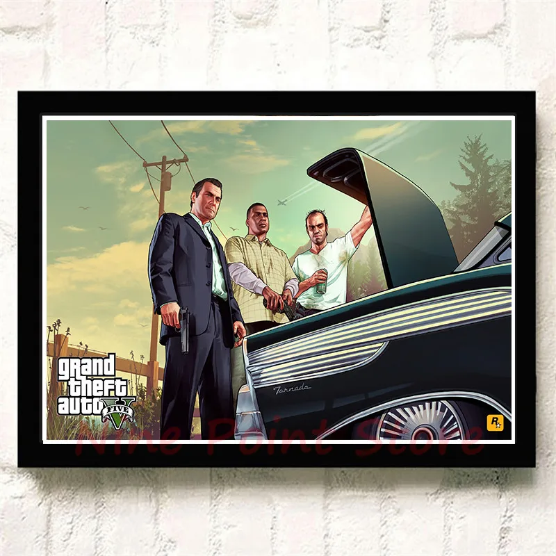 GTA Grand Theft Auto San Andreas бумага с покрытием Плакат Бар Кафе гостиная столовая стены бескаркасные