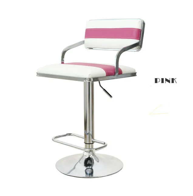 Quality Lifting Swivel Bar Chair Rotating Adjustable Height Pub Bar Stool Chair Armrest High Density Sponge Simple cadeira