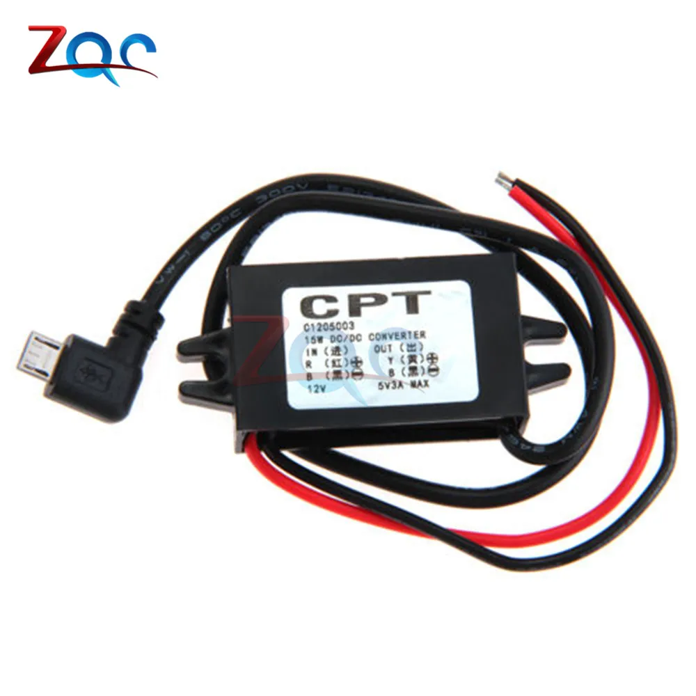 

Micro USB Output DC-DC Converter Regulator 15W 12V to 5V 3A Max Step Down Buck Power Supply Module Waterproof