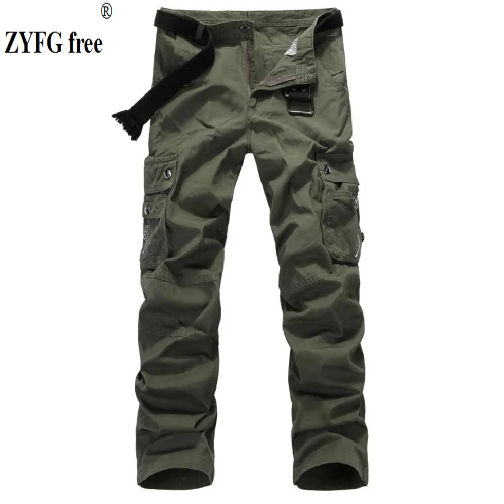 

ZYFG free quality men trousers mid-waist loose overalls pants outdoor sports men pants multi-pocket decoration casual wind