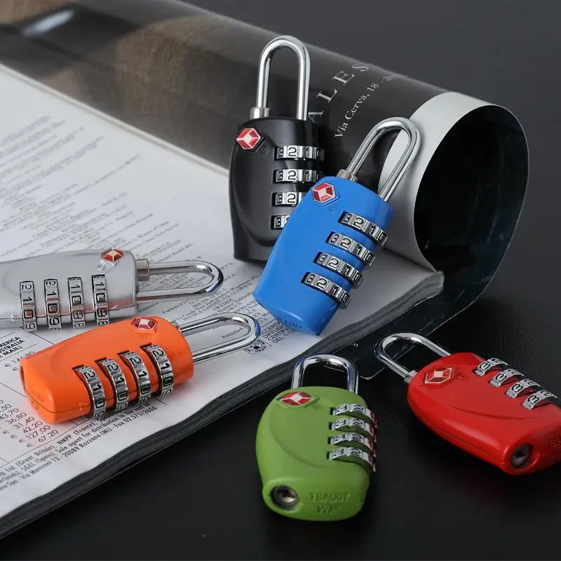 Black 4 Digit TSA Combination Lock For Suitcases Luggage Code Padlock