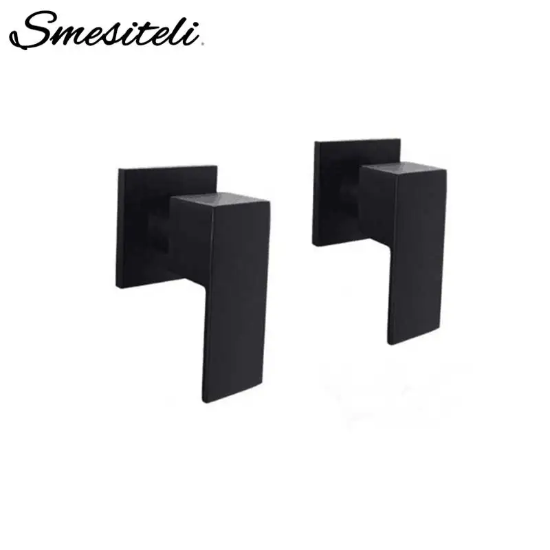 Conector Ducha De Mano Cuadrado, Latón Macizo Negro Mate, | Meses Sin