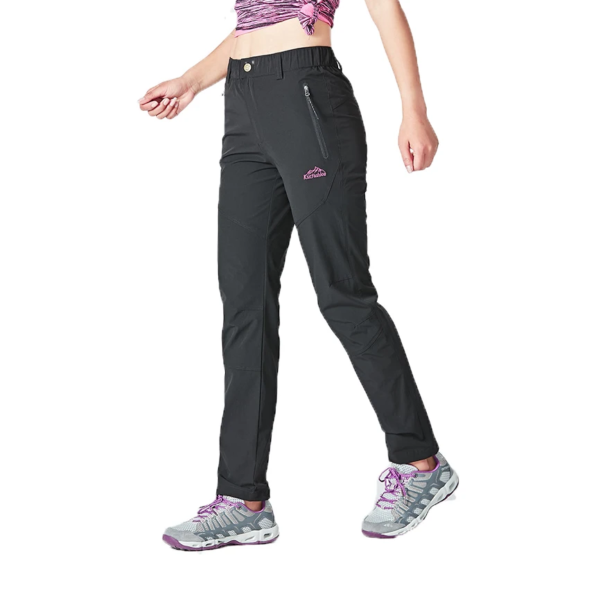Women Black Kaisike мужские женские летние спортивные быстросохнущие штаны для походов, кемпинга, ветронепроницаемые брюки для рыбалки, альпинизма, треккинга VA397 - Цвет: Women Black