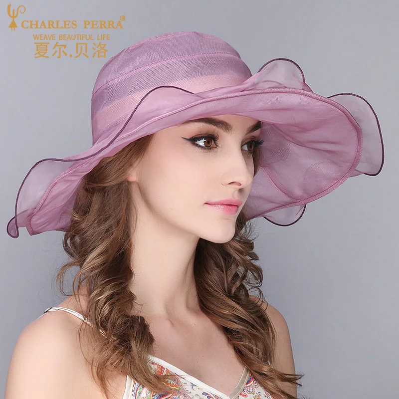 Aliexpress.com : Buy Charles Perra Female Hats Summer Flower Genuine ...