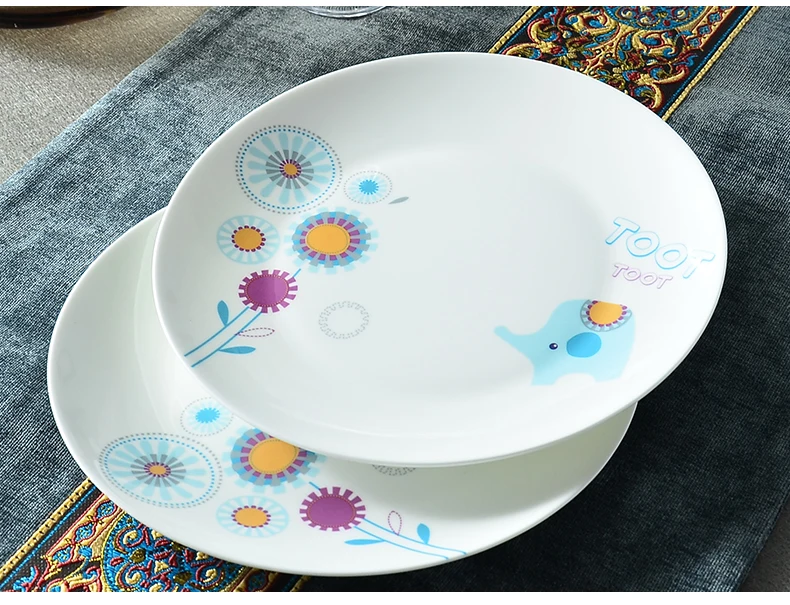 8inch, bone china charger plates, funny cartoon design, ceramic