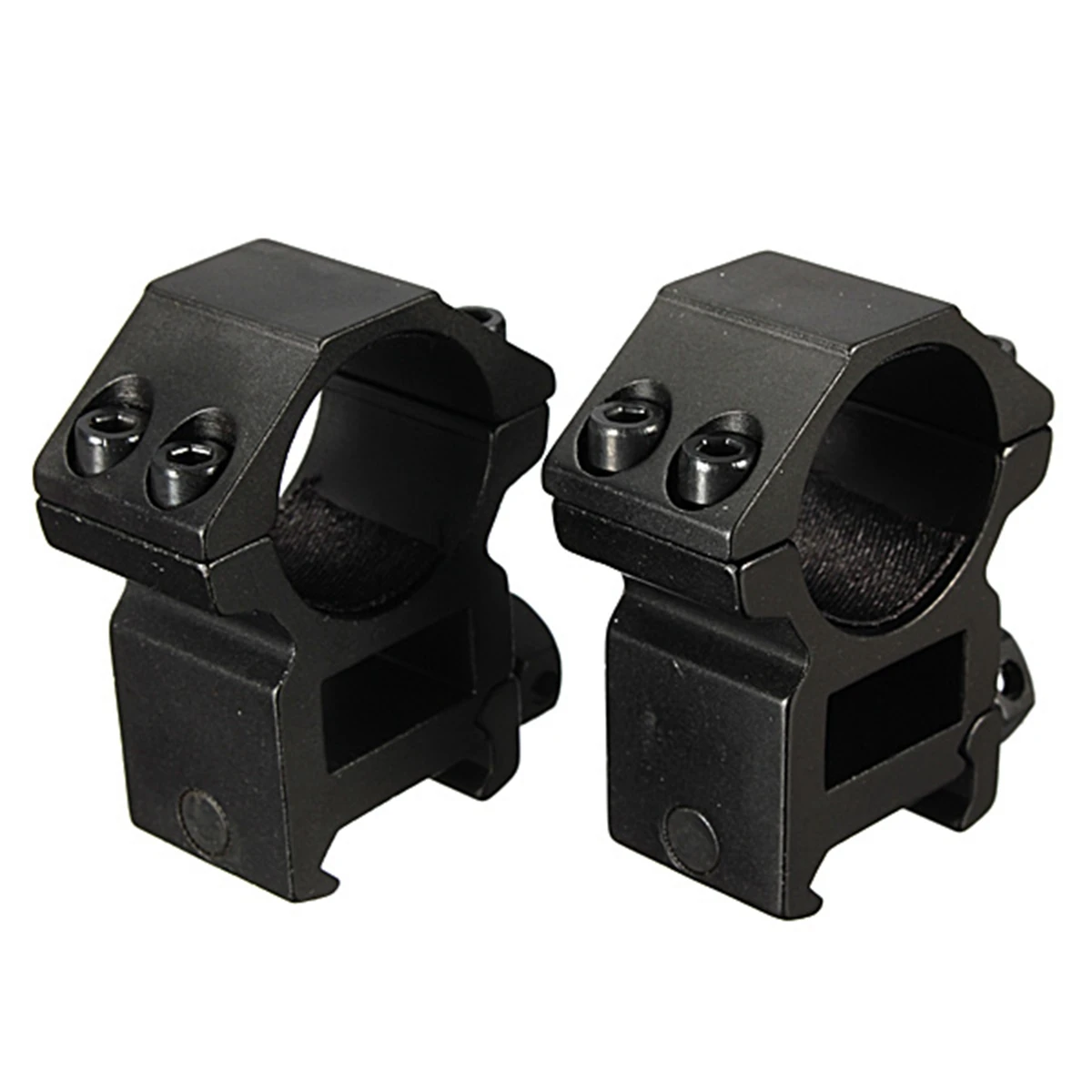 

1Pair 25.4mm Scope Rings For Flashlight Hunting Rail Mount Black