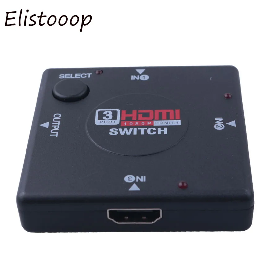 Elistooop Full HD 1080P Мини 3 портовый HDMIv1.3 порт HDMI переключатель видео сплиттер усилитель