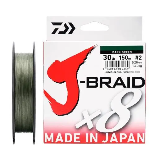 Daiwa J-BRAID 8A 150 м зеленый цвет 8 плетеная леска из мононити 10-60 фунтов Сделано в Японии - Цвет: DarkGreen