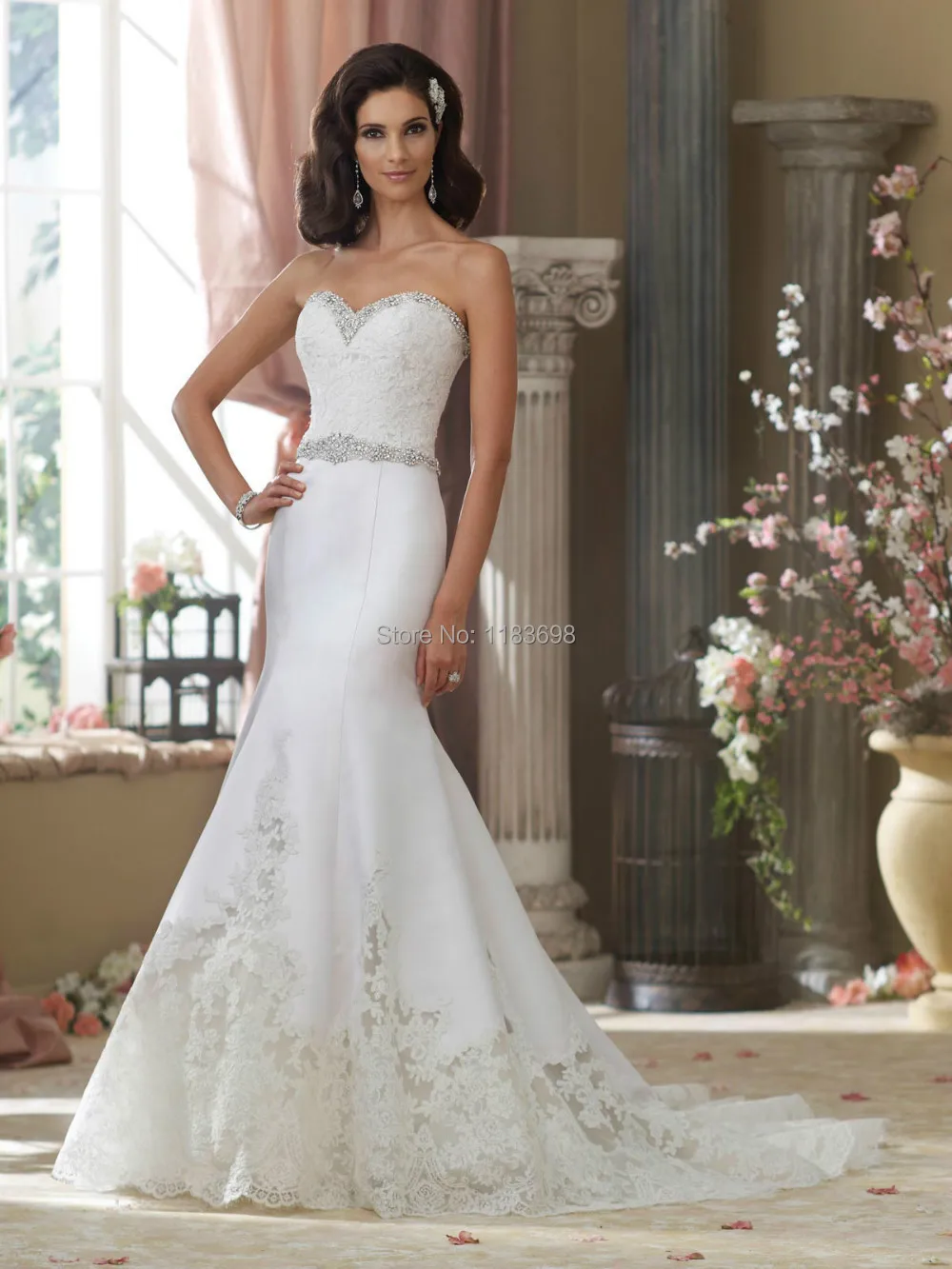 

High Quality Simple Unique Lace mermaid wedding dresses bride wedding dress vestido de casamentoweeding dress