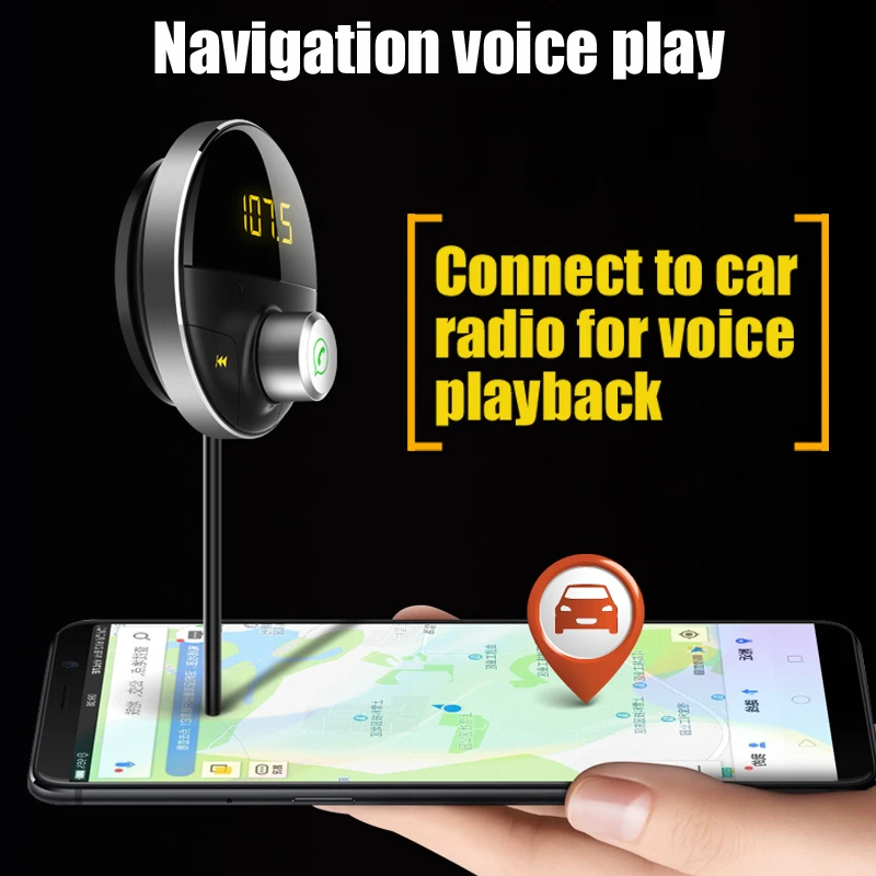 Bluetooth FM Transmitter Audio Car Mp3 Player Wireless In-Car FM Modulator Handsfree Bluetooth Car Kit with LCD Display
