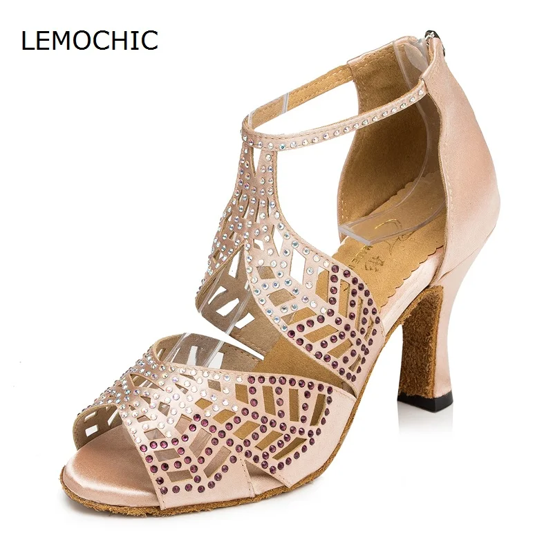 LEMOCHIC female adults newest professional high heels ladies comfortable classical ballroom