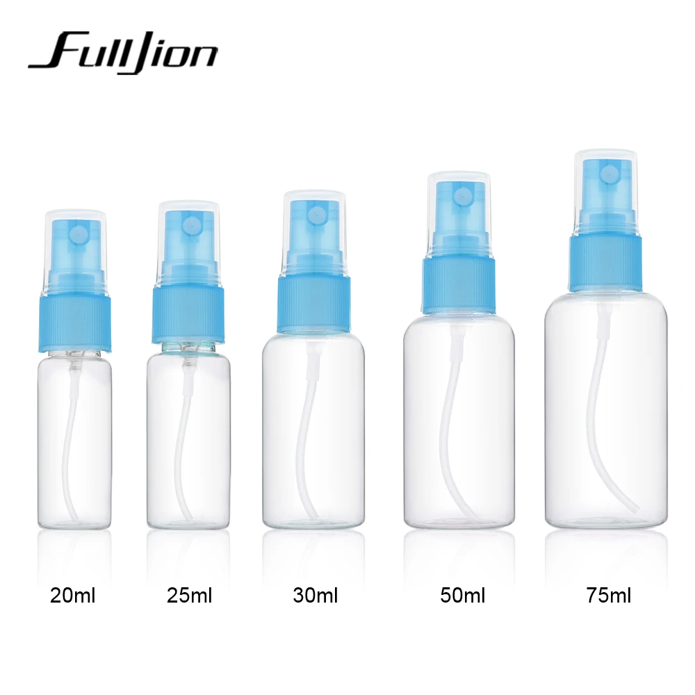 Online Fulljion 1 Pcs Mini Plastik Transparan Kecil Kosong Botol Semprot untuk Make Up dan Perawatan Kulit Isi Ulang Acak Warna menggunakan