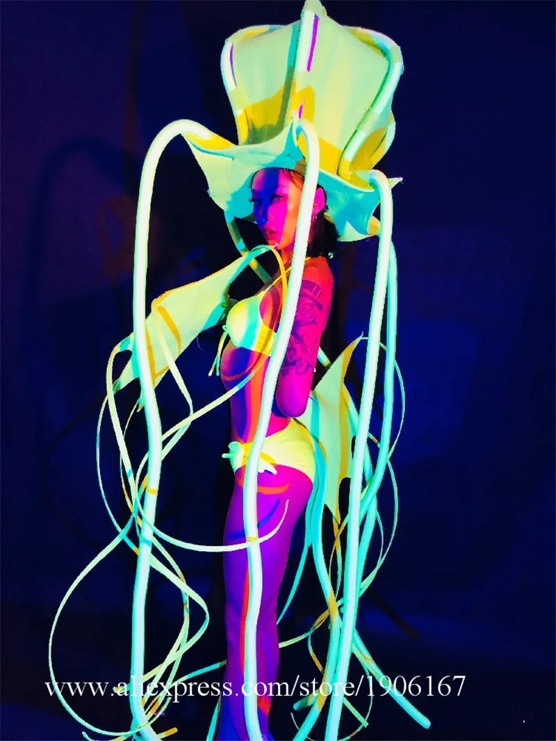 Fluorescent Octopus Bar Gogo Costume5