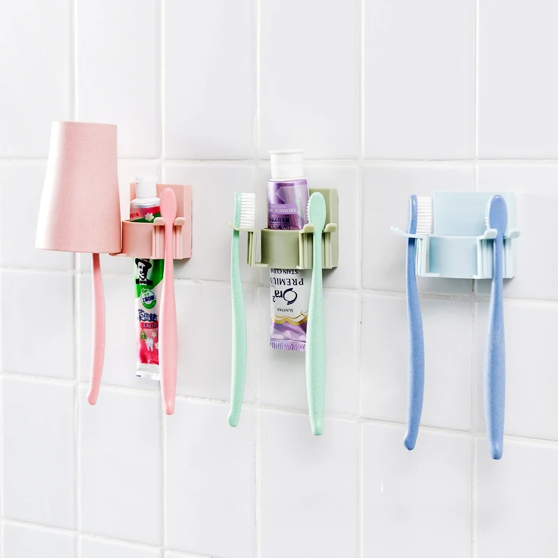 Meyjig Punch-free Toothbrush Holder Wall-mounted Dental Tool Rack Organizer Bathroom Toothbrush Shelf Toothpaste Storage Rack2