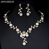jiayijiaduo Classic Bridal Jewellery Sets for Women's Dresses Accessories Cubic Necklace Earrings Set Gold Color Wedding Dresses ► Photo 1/6