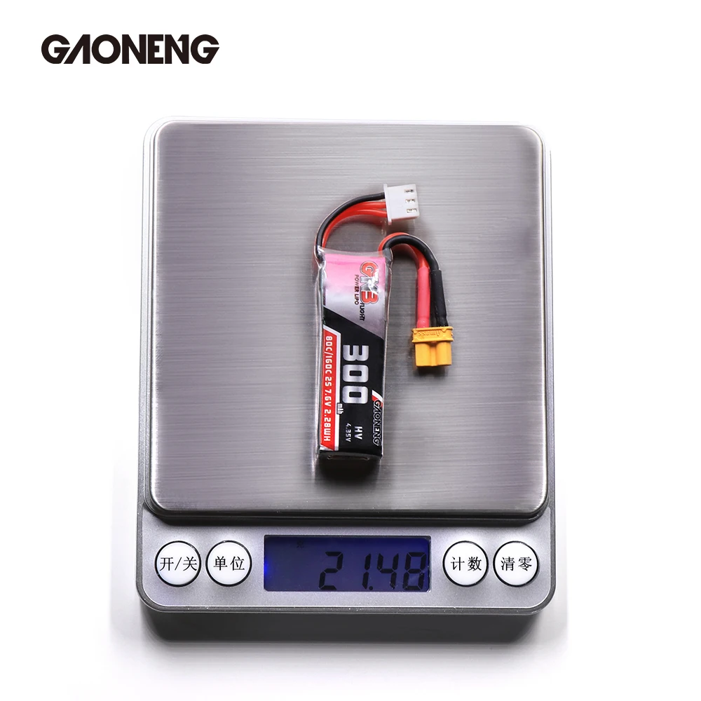 2 шт. Lipo аккумулятор Gaoneng GNB 300 мАч 7 6 В 80C/160C HV с штекером XT30 для BETAFPV Beta75X 2S Beta65X