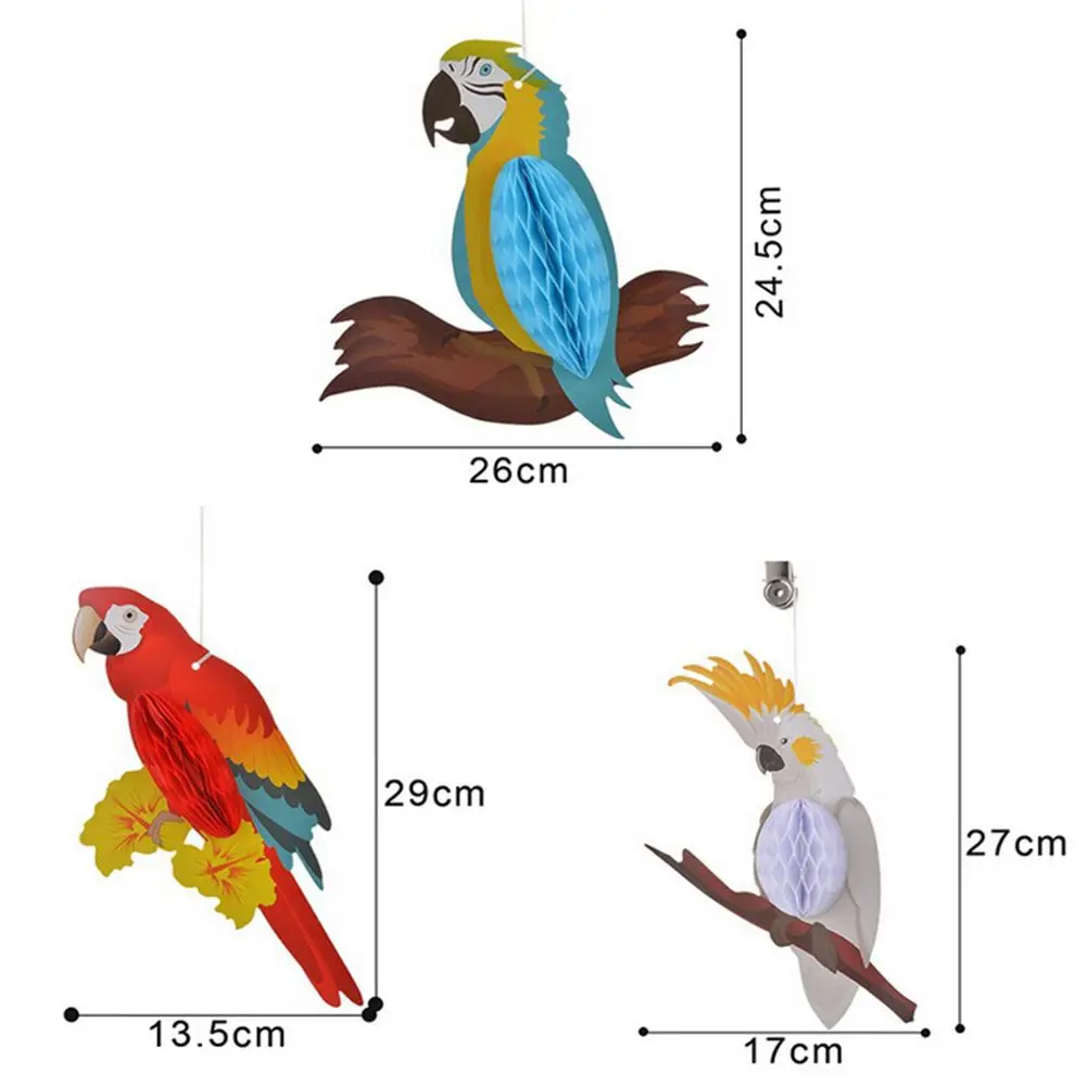 3 шт./компл. висит тропических Украшенные птичками вечерние украшения попугай Вафельная Ткань Hawaii для домашней вечеринки на день рождения поставки детского дня рождения