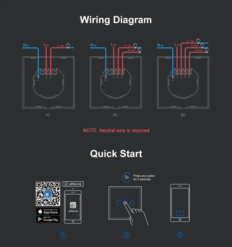 Sonoff T2 T3EU панель WiFi RF433Mhz/APP/сенсорное управление беспроводной дистанционный переключатель освещения 1 2 3 банды настенное стекло Alexa EWelink управление