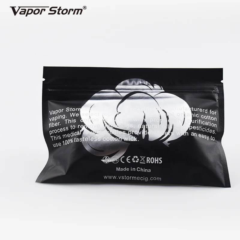 Healthy Organic Vapor Storm Cotton King Coil Wick Heating Wire Cotton 10 Strips 100% Tasteless RDA Cotton vs Cotton Bacon 02