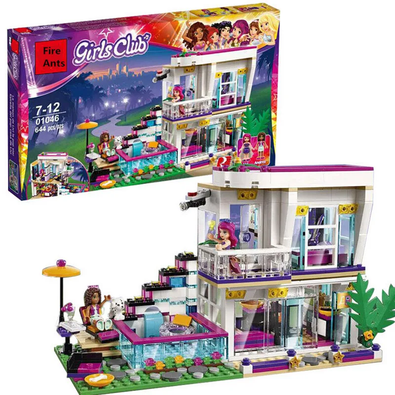 

diy Pop Star Livi's House Bricks Building Blocks Girl firend Series Toys For Children Compatible with Legoingly 41135