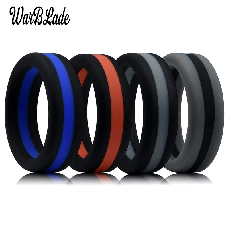 WarBLade Colorful Three Layered Silicone Ring For Men Women Wedding Rings Hypoallergenic Crossfit Flexible Rubber Finger Ring