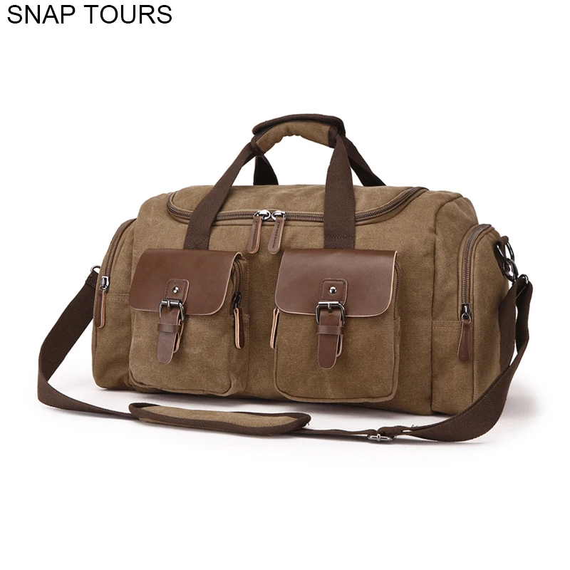 SNAP TOURS 2019 Men Canvas Travel Bags For Hand Luggage Big Space Male Baggage Duffle Bag Carry