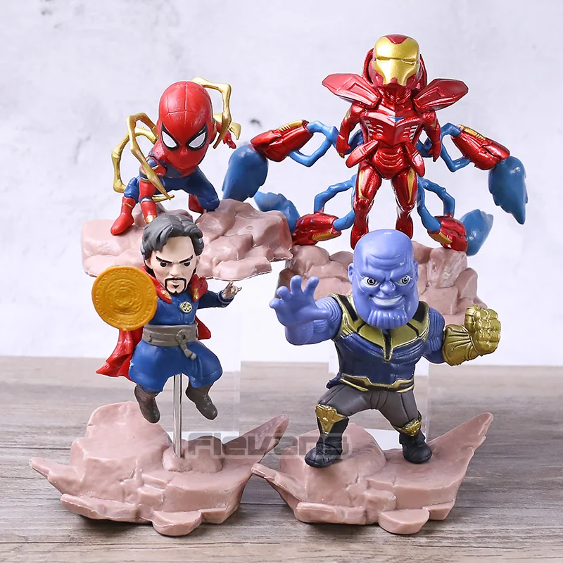 Мини атака яйцами Marvel Человек-паук Железный человек танос Доктор Стрэндж Мстители Бесконечность войны коллекция Фигурки игрушки 4