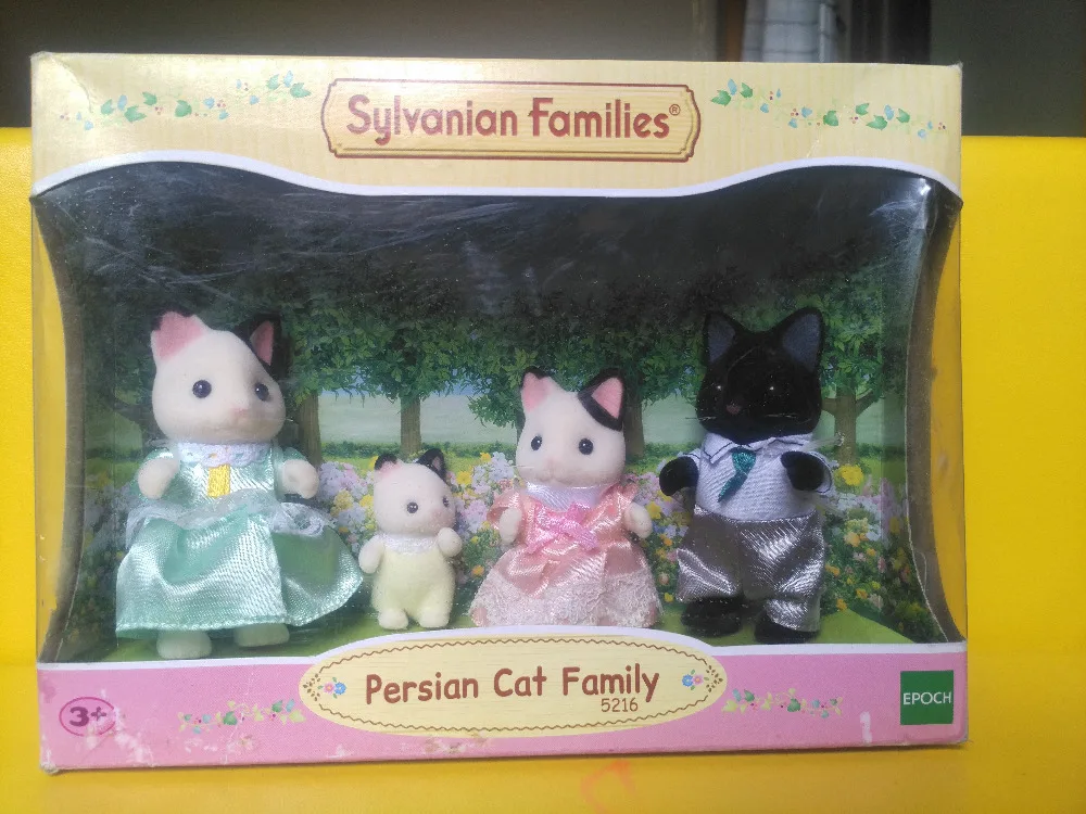 original Sylvanian Family of Persian Cat family mini size action Figures Anime Cartoon figures Child gift